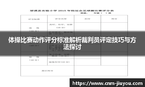 体操比赛动作评分标准解析裁判员评定技巧与方法探讨